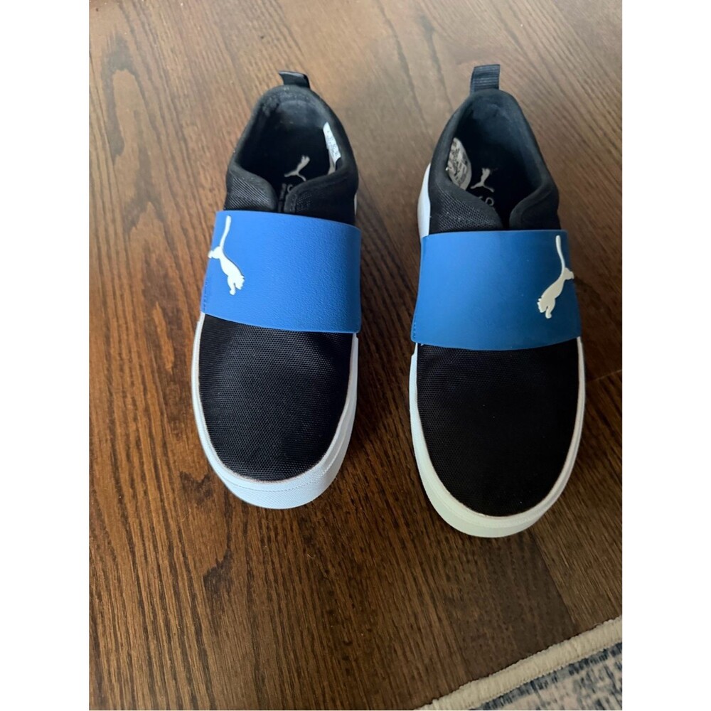 Puma Kids Black Royal Blue Softride Slip On Sneakers NWOT Size 5C - Picture 2 of 7
